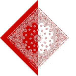 Bandana Metà Bianco Metà Rosso